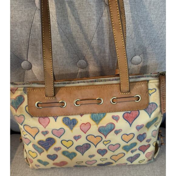 VINTAGE DOONEY & BOURKE Sweetheart Collection Scribble Heart Charm Shoulder Bag - Picture 7 of 16